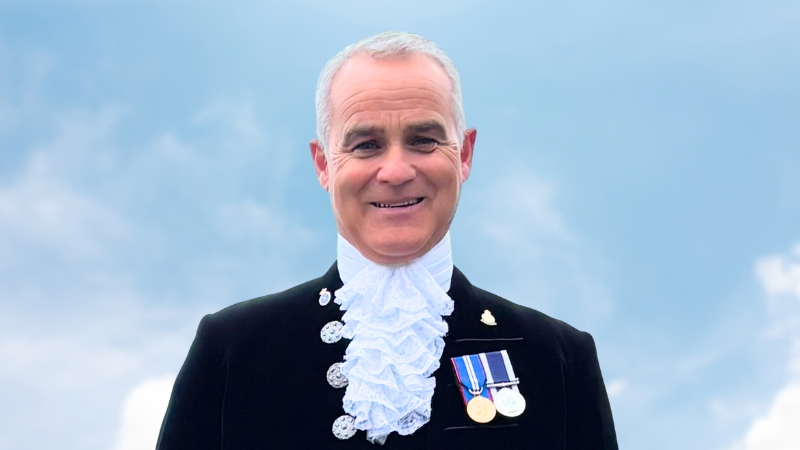 High Sheriff of Dorset, Callum Bremner, in ceremonial dress
