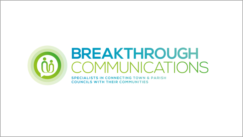 Breakthrough Communications logo in turquoise and green with green people icons to the left surrounded by a faded out circle