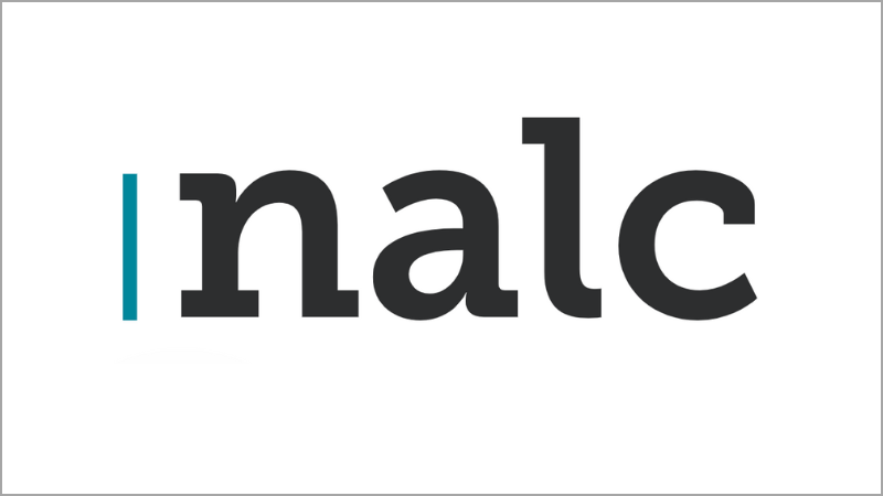 NALC logo in black lowercase text with a turquoise vertical line to the left in turquoise