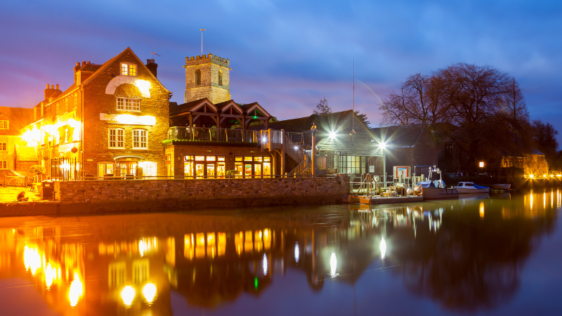 Wareham quayside at night