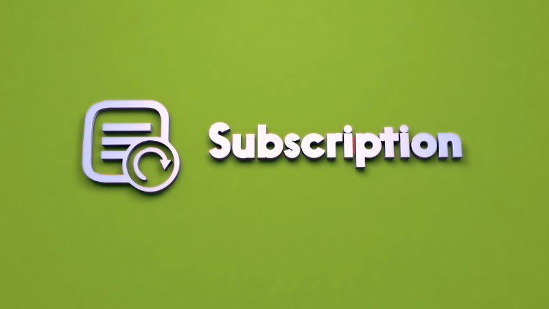 Subscription in text with icon